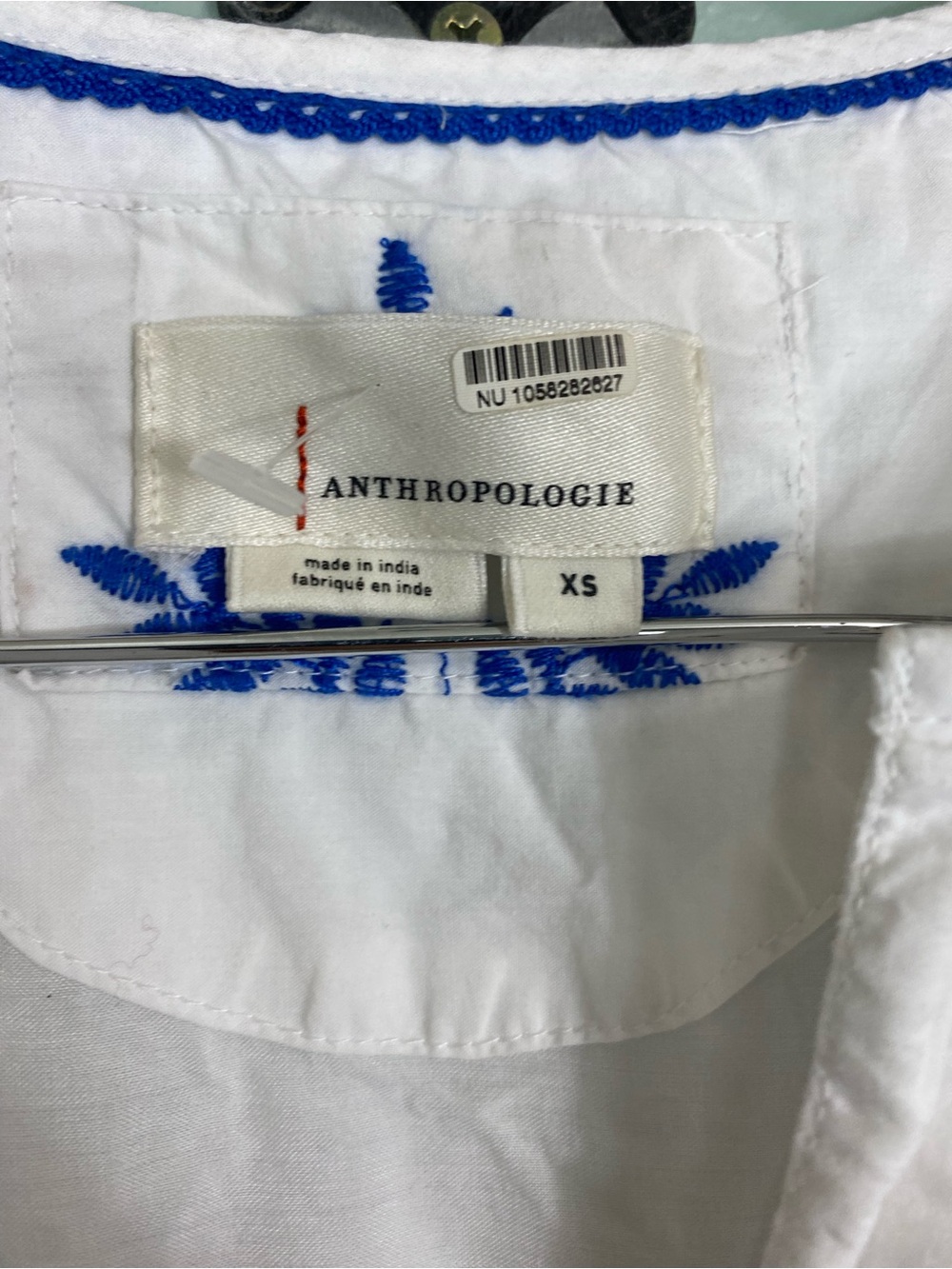 Anthropologie Somerset Embroidered Blue White Maxi Sundress XS - Picture 6 of 9